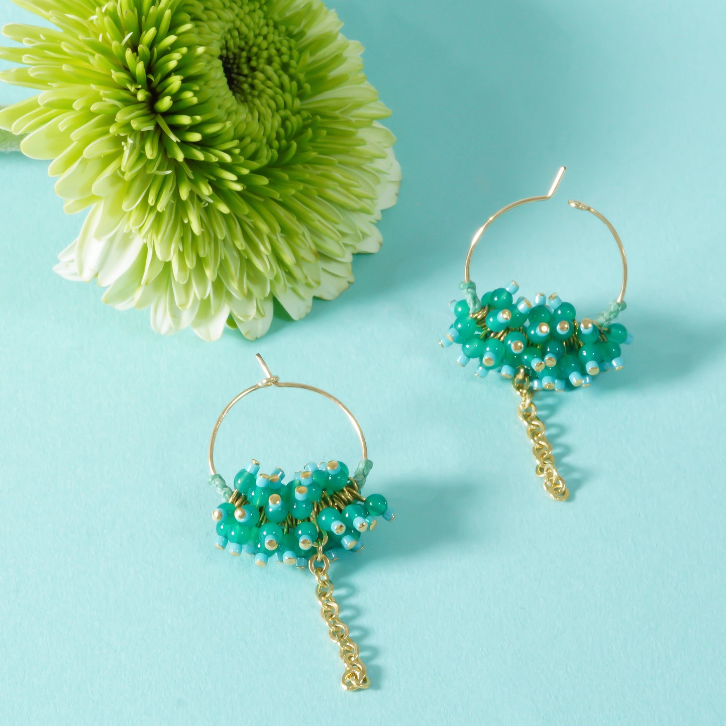 PEBBLY GARDEN HOOP PIERCE_Green