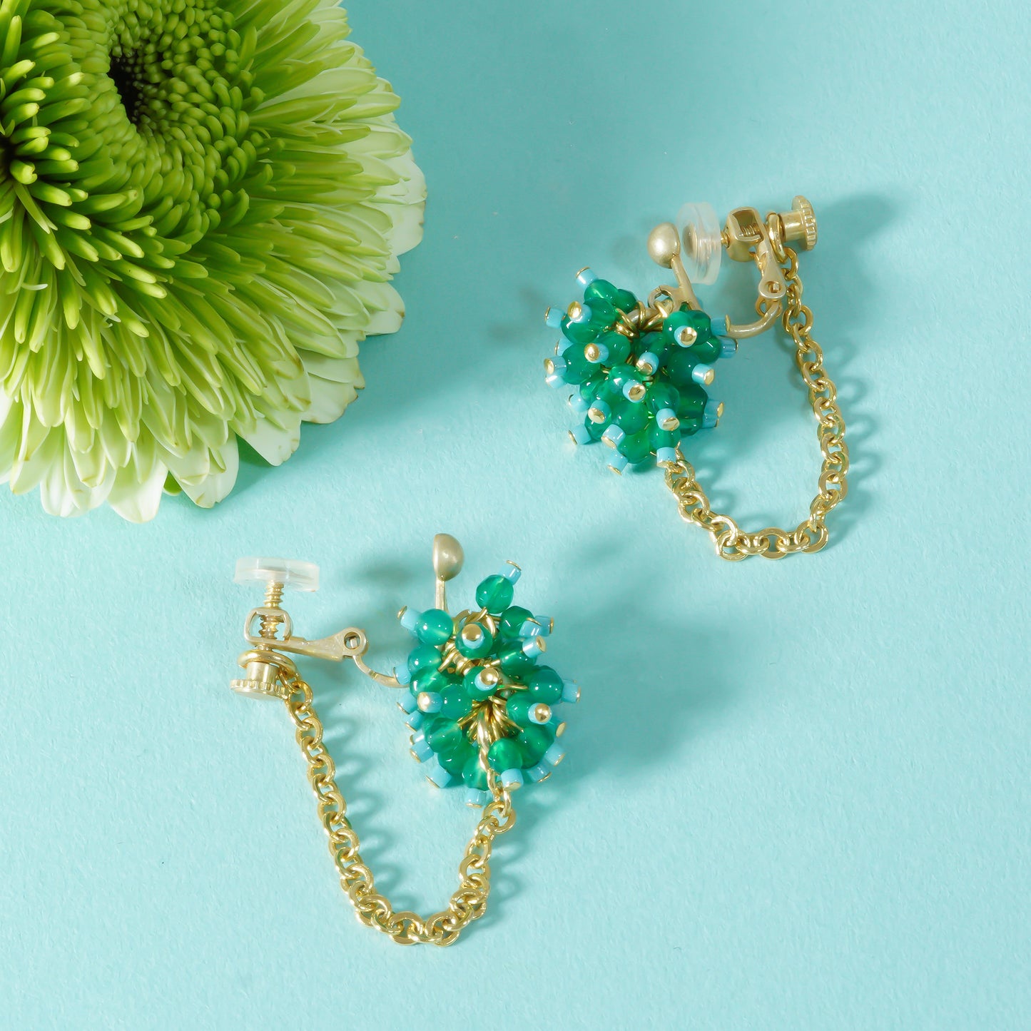 PEBBLY GARDEN CHAIN EARRING