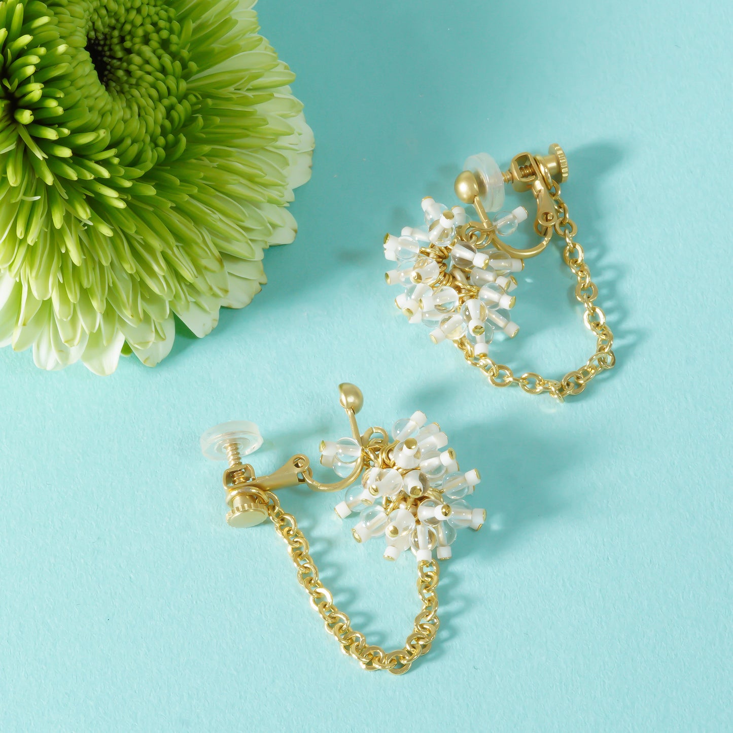PEBBLY GARDEN CHAIN EARRING