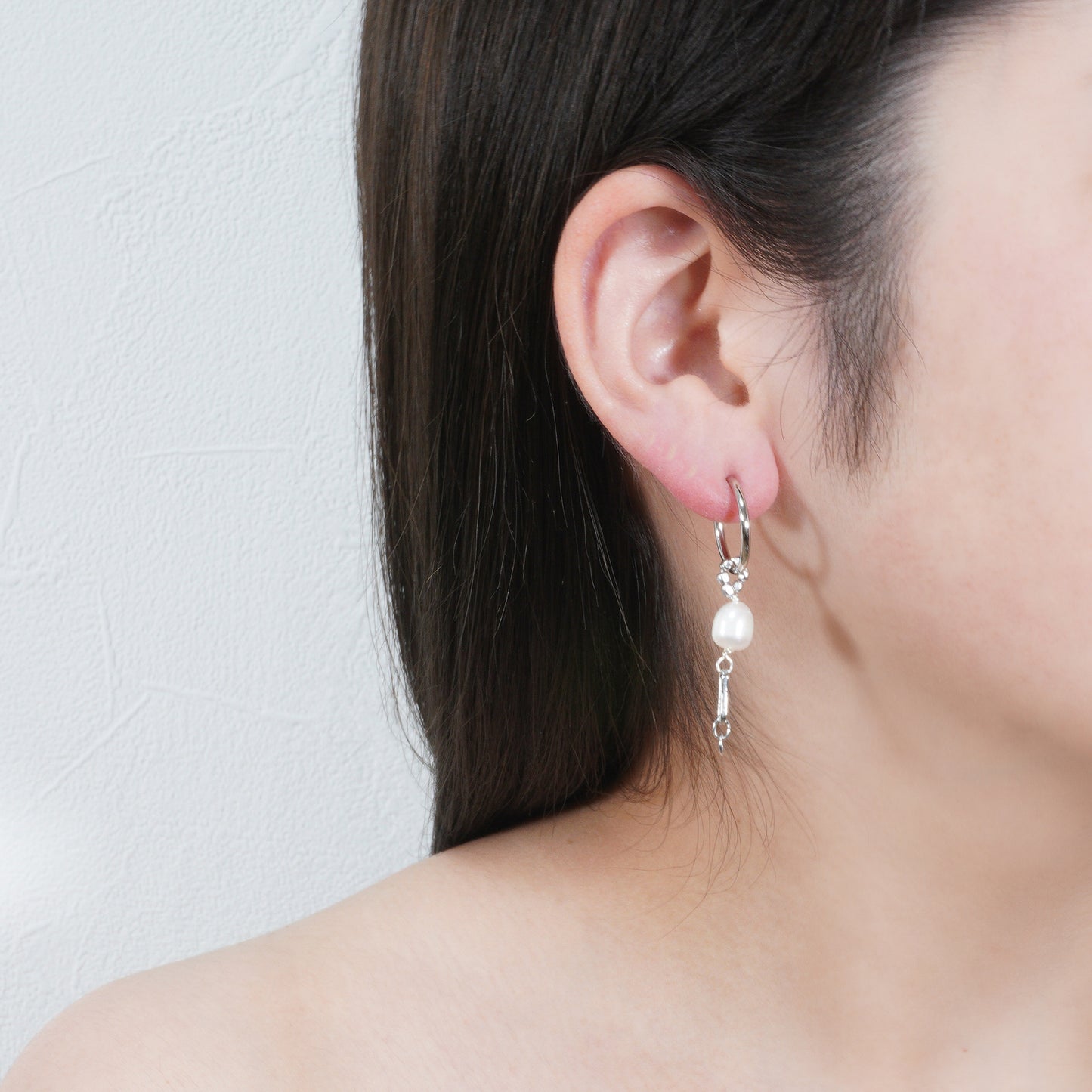 CANDY PEARL 2WAY HOOP EARRING