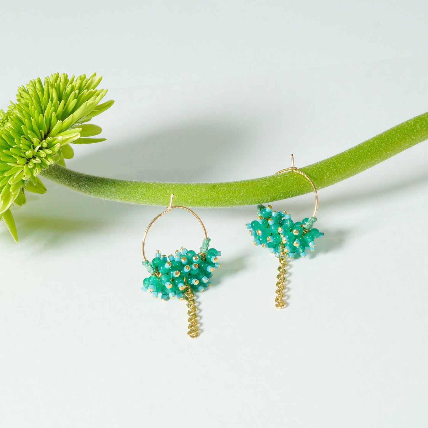 PEBBLY GARDEN HOOP PIERCE_Green
