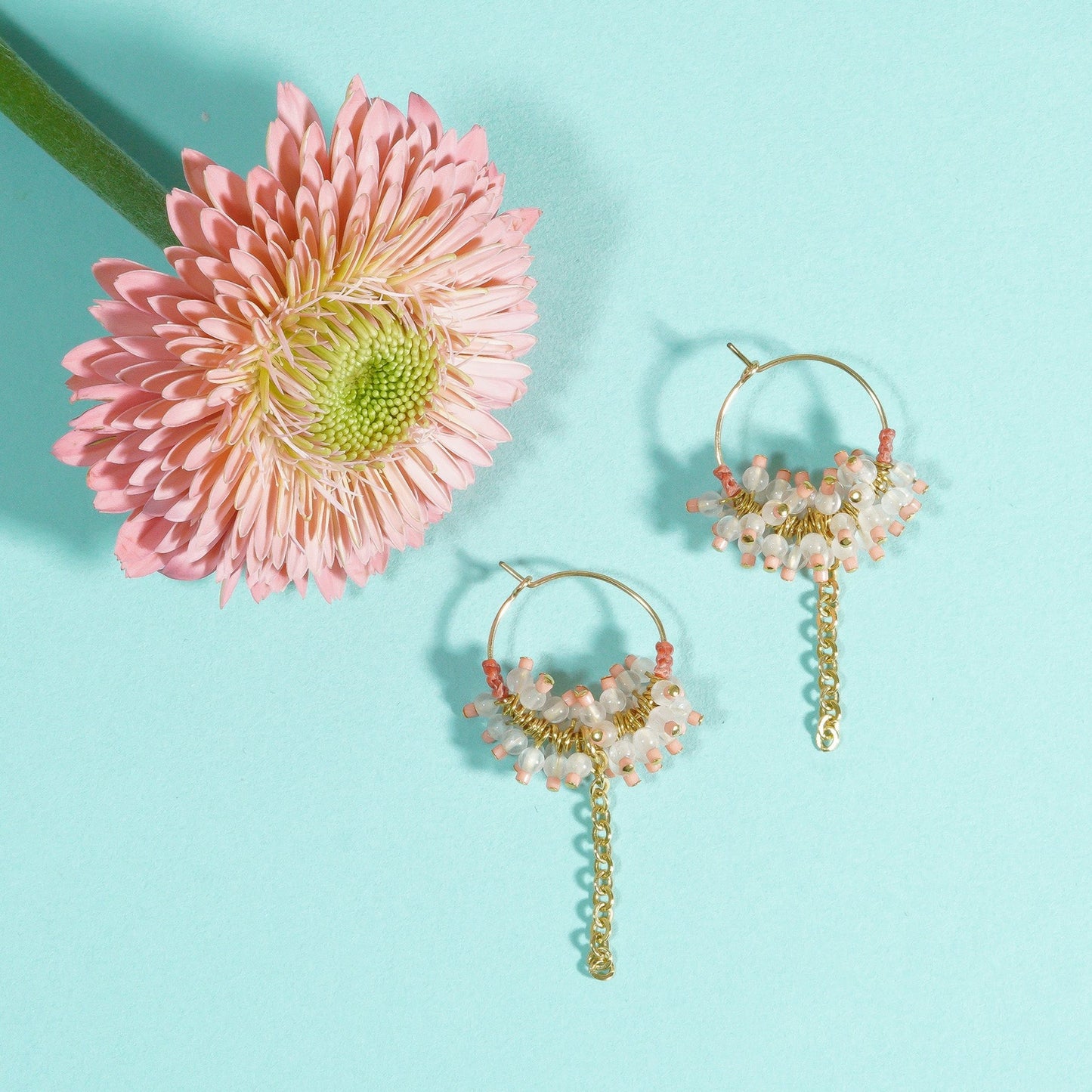 PEBBLY GARDEN HOOP PIERCE_Pink