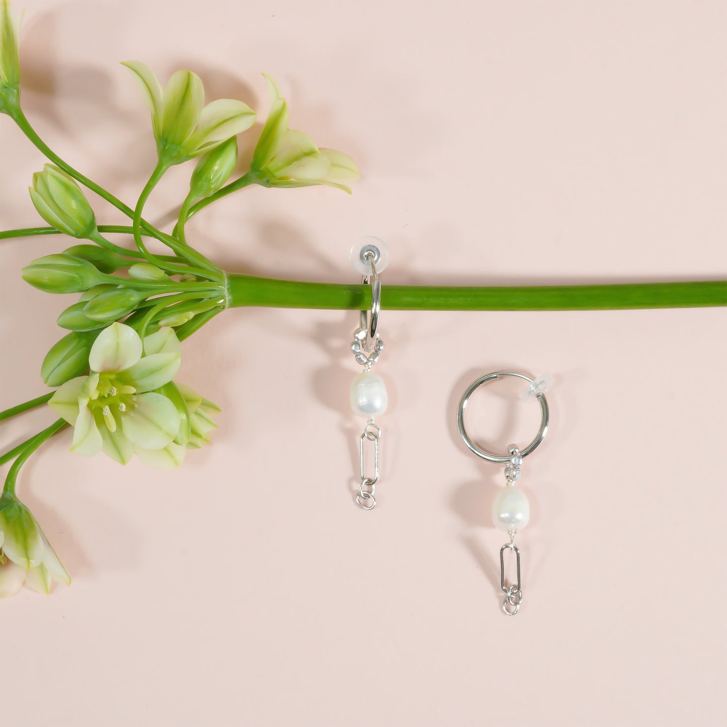 CANDY PEARL 2WAY HOOP EARRING