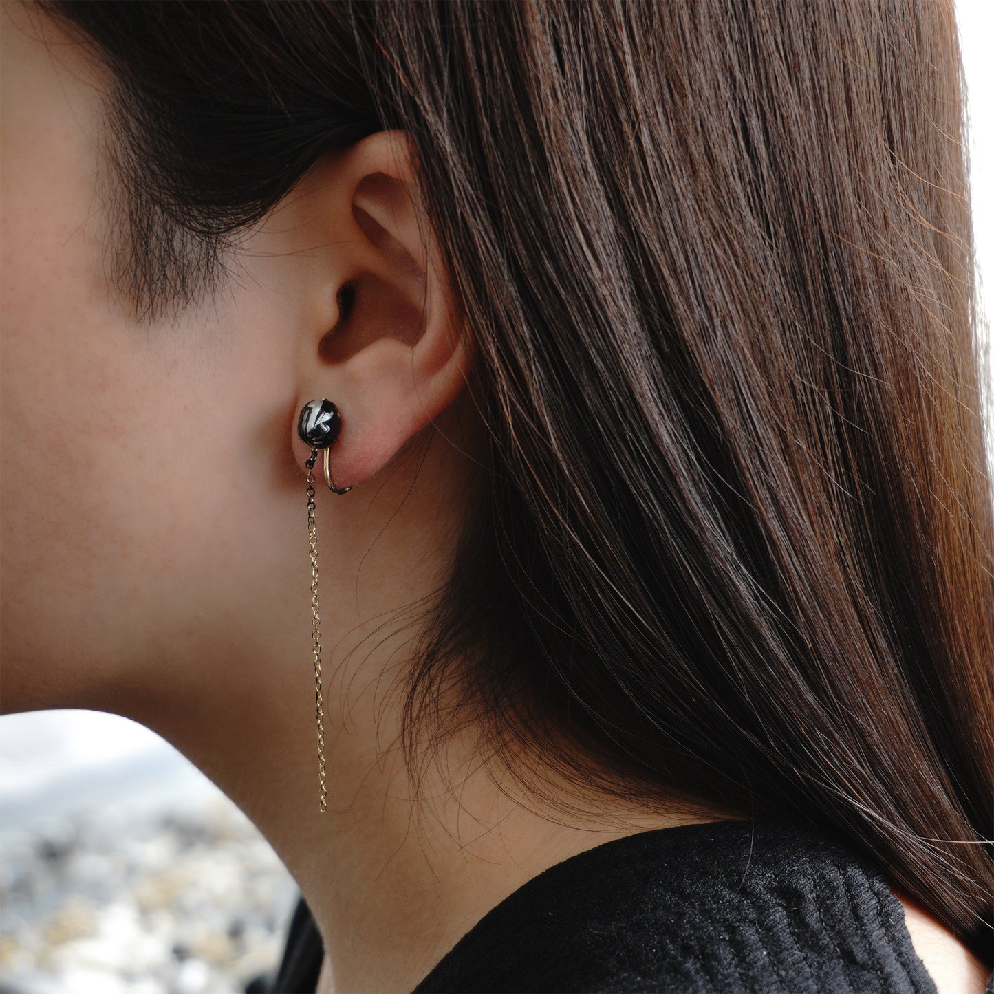 en【輝映】 UNDER CHAIN PIERCE / EARRING