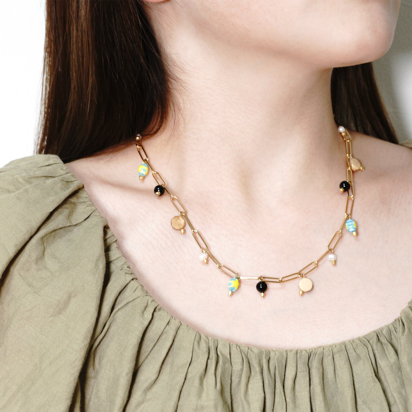 BANGKOK EGG BEADS CHUNKY CHAIN NECKLACE