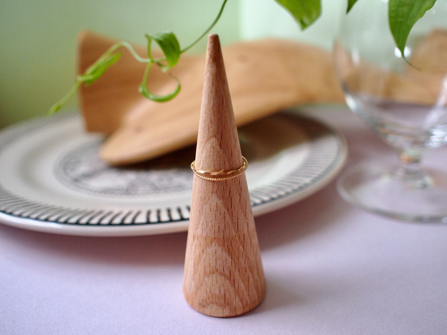10K SIMPLE STONE RING / DOUBLE RINGS