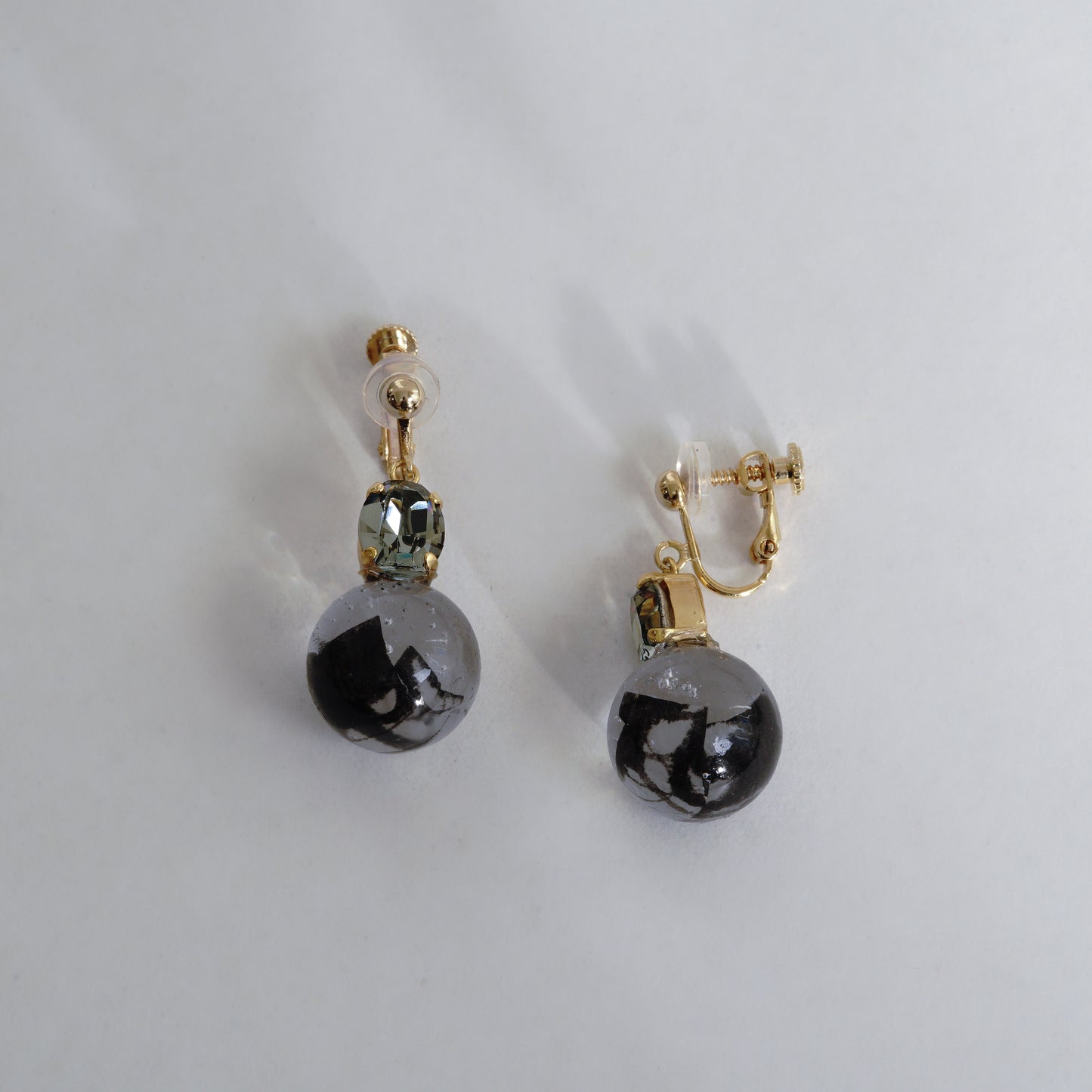 en【WASHI】 ROUND CRYSTAL M PIERCE / EARRING
