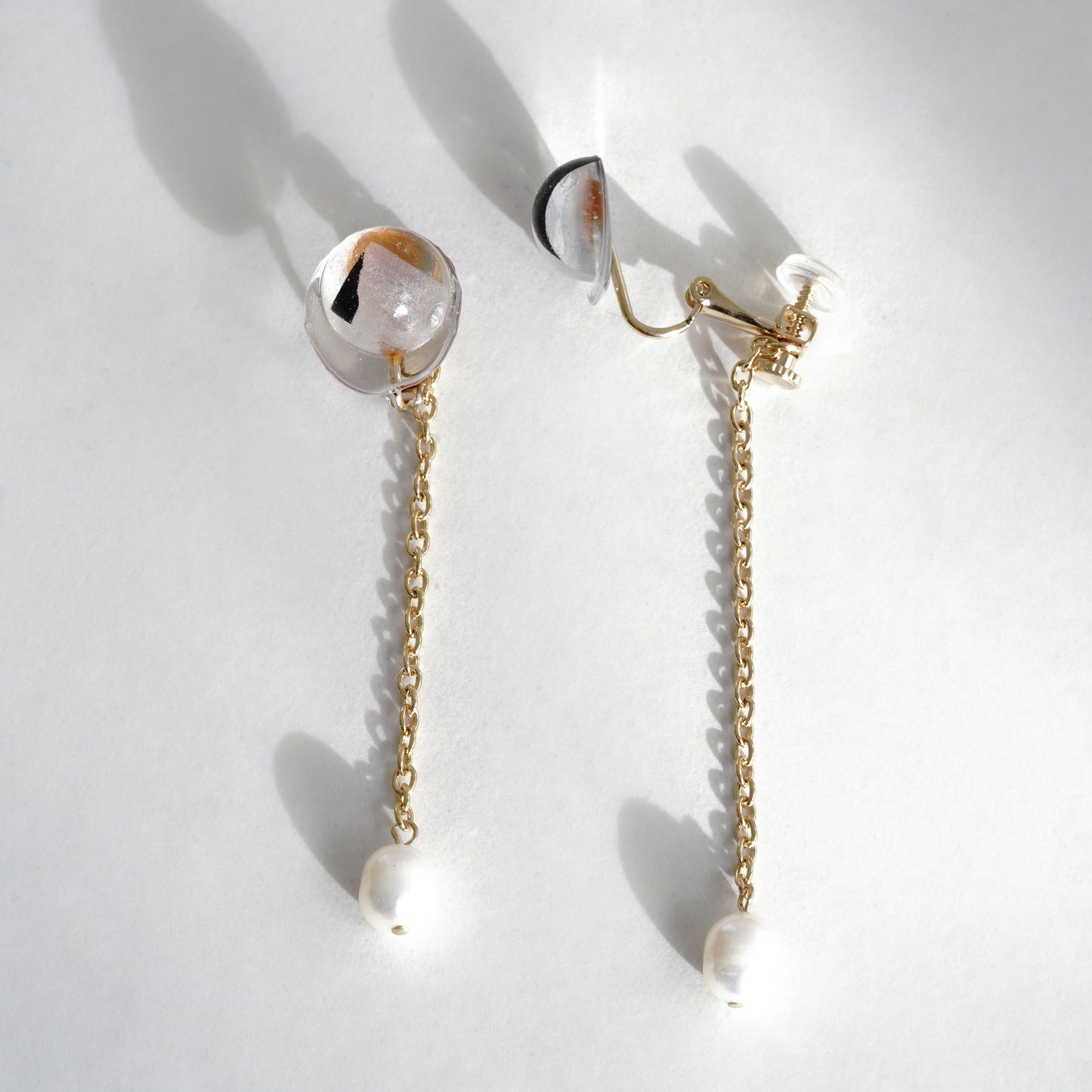 en 【WASHI】CHAIN PEARL PIERCE / EARRING