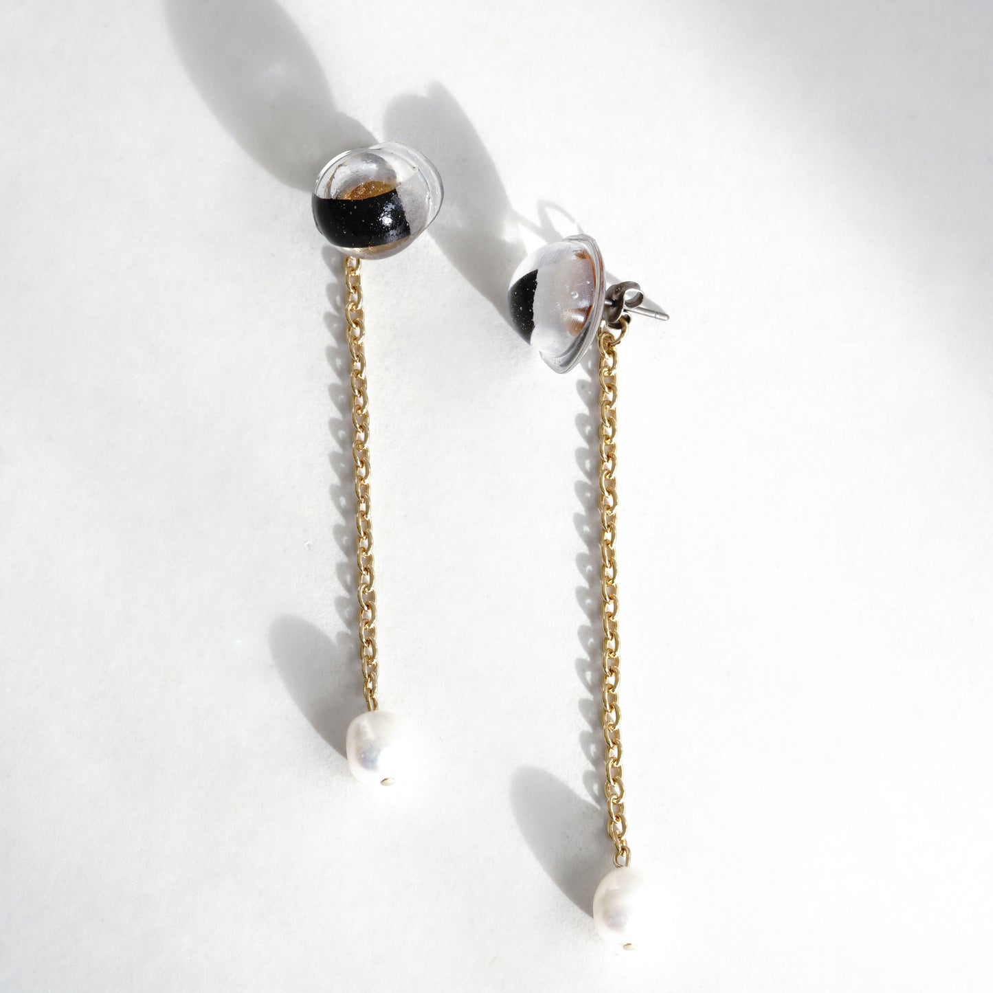 en 【WASHI】CHAIN PEARL PIERCE / EARRING