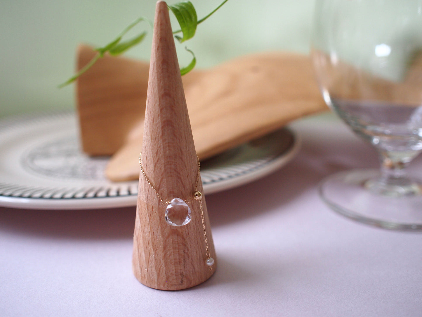10K DROP CHAIN RING / QUARTZ cut
