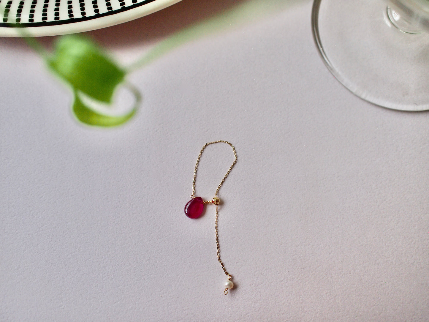 10K DROP CHAIN RING / RUBY uncut