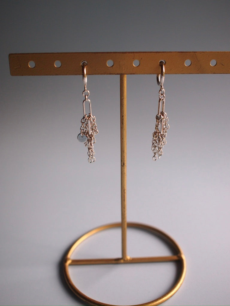 Daily Luxe_CHUNKY chain fringe_Silverピアス・イヤリング