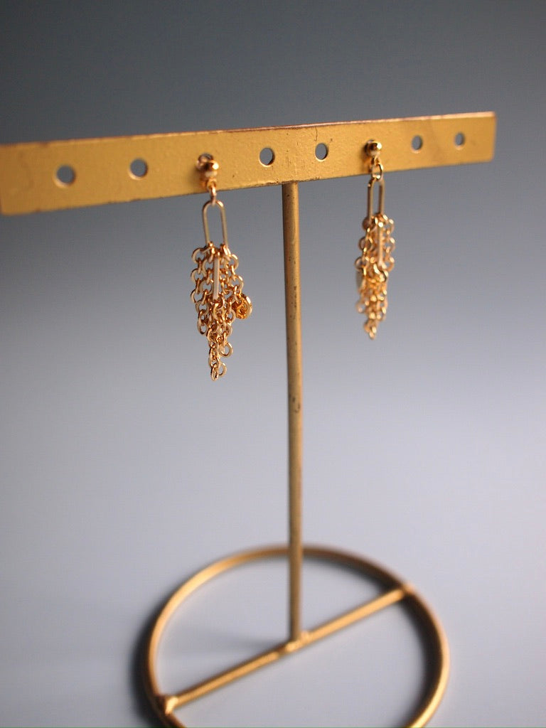 Daily Luxe_CHUNKY chain fringe_Goldピアス・イヤリング