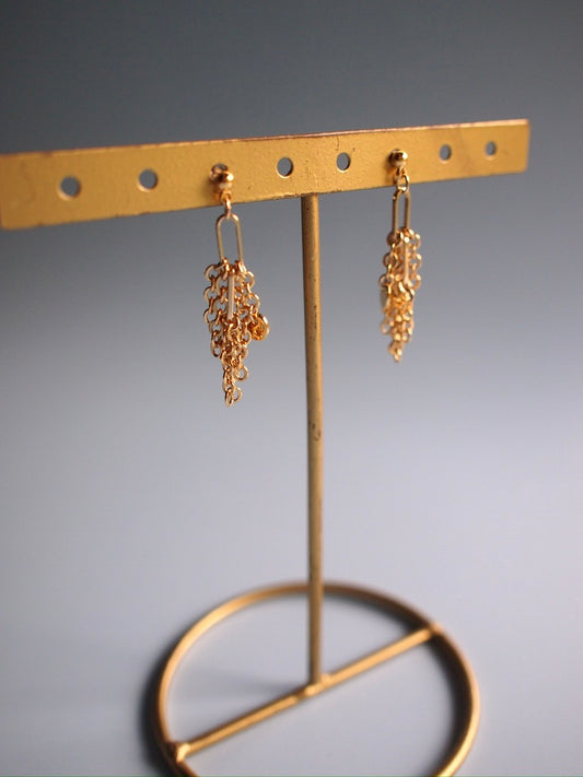 Daily Luxe_CHUNKY chain fringe_Goldピアス・イヤリング