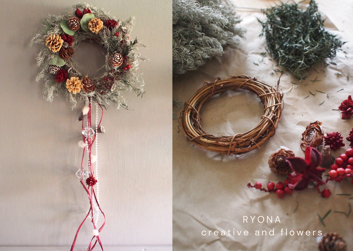 おしゃれなクリスマスリース作りのワークショップ