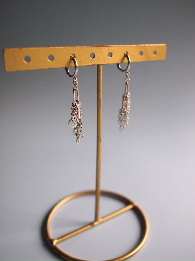 Daily Luxe_CHUNKY chain fringe_Silverピアス・イヤリング