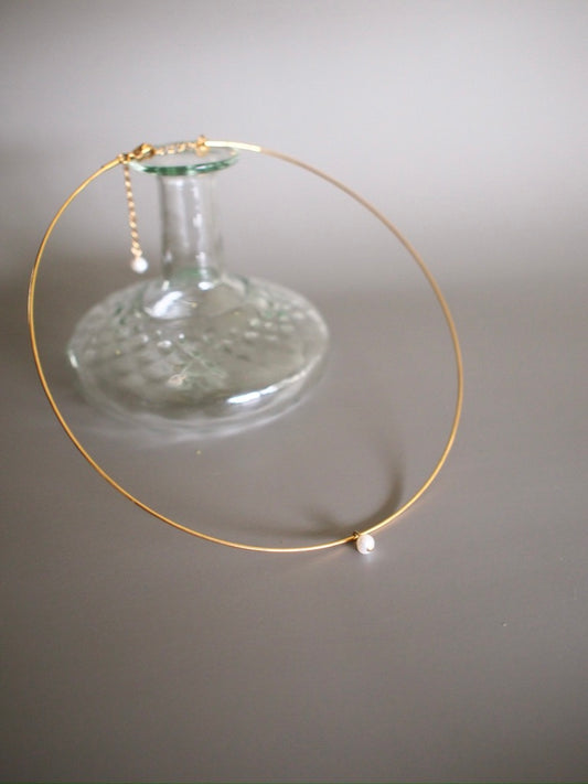 Daily Luxe_ baby pearl wire necklace_Gold