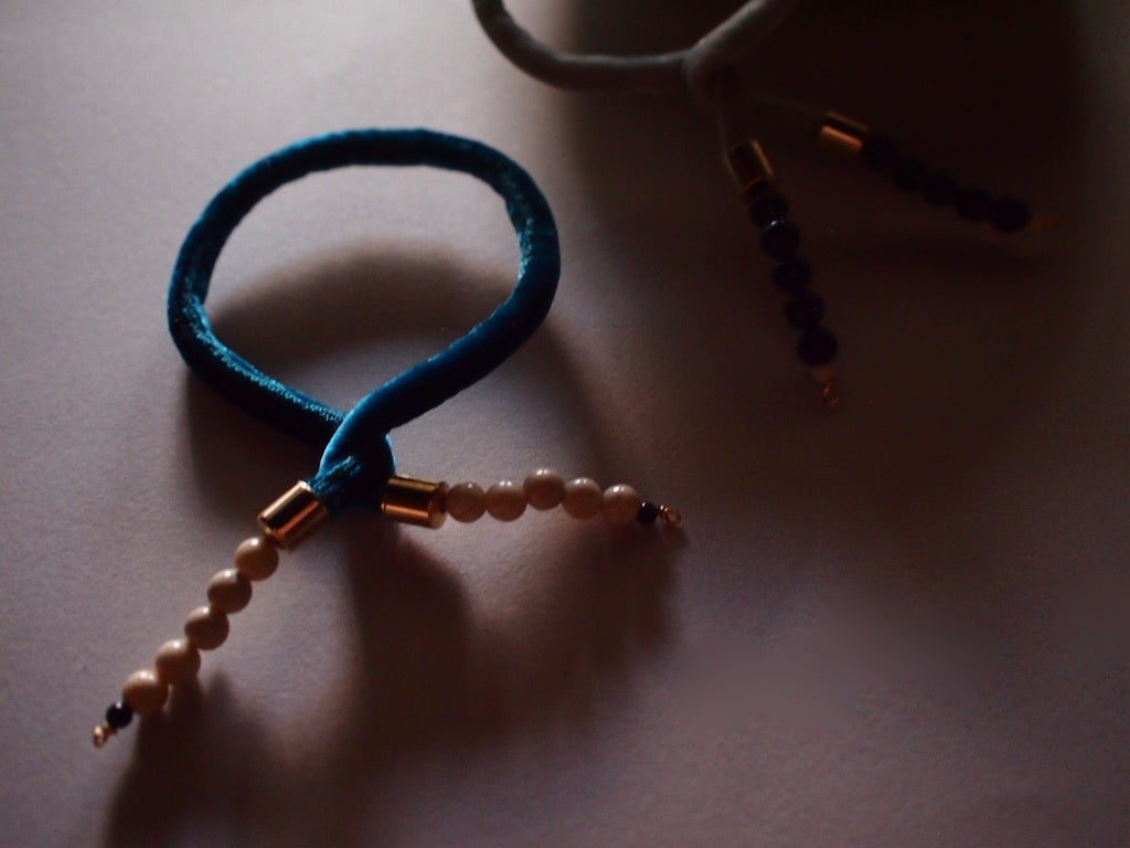 &RINA Side stone Ribbon Bracelet_Blue