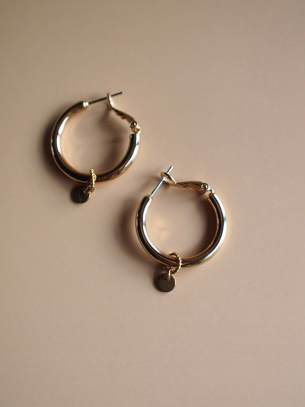 Daily Luxe_CHUNKY HOOP metal plateピアス・イヤリング