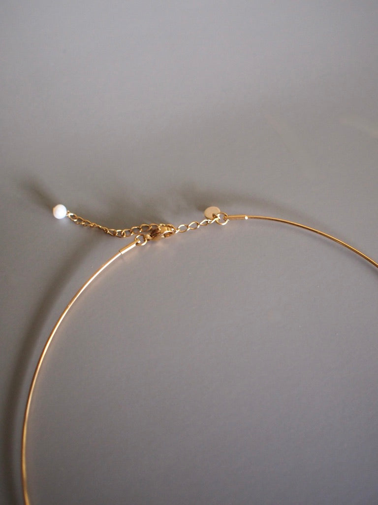 Daily Luxe_ baby pearl wire necklace_Gold