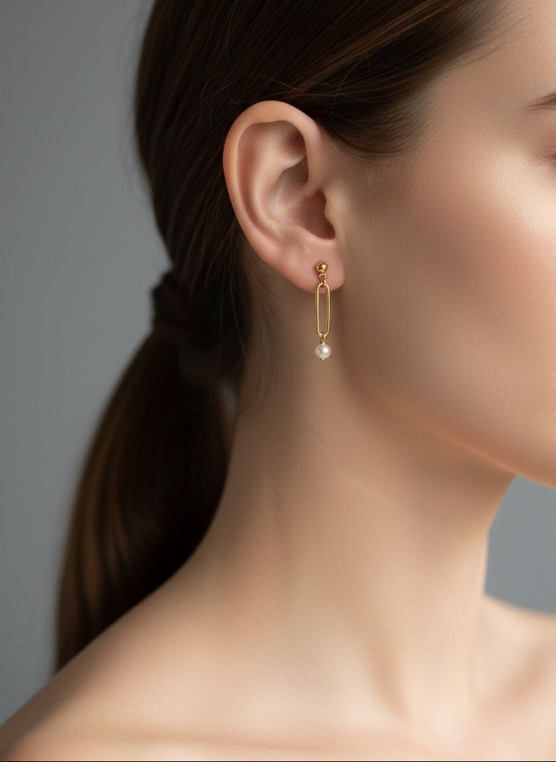 Daily Luxe_CHUNKY simple baby pearl _Goldピアス・イヤリング